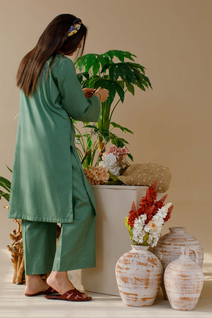 Ombrella - Petal- Co ord Set - Lawn - Green - 2 Piece