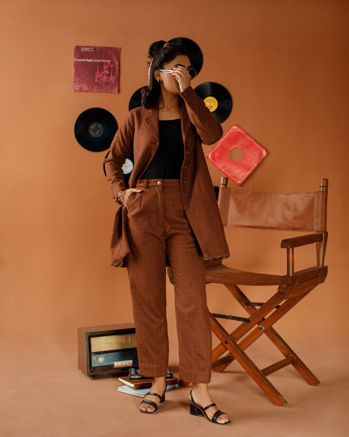 Ombrella - Bronze Boss Brown winter jersey Co-Ord Set For Women - 2 Piece