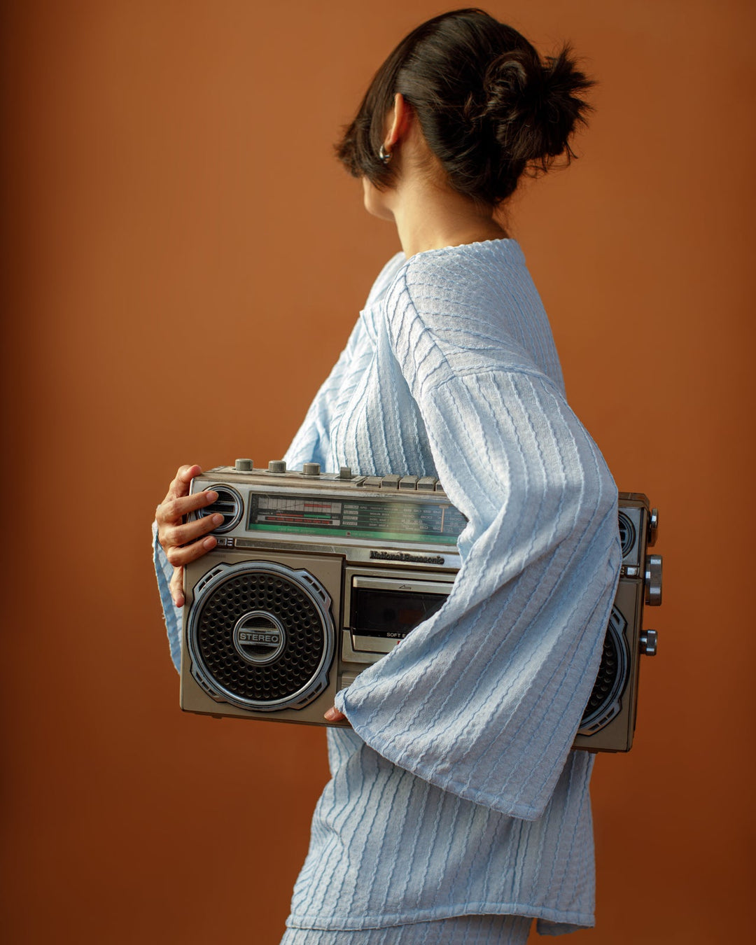 Ombrella - Blue Hour Coord Sky Blue Ribbed knit Co-Ord Set For Women - 2 Piece