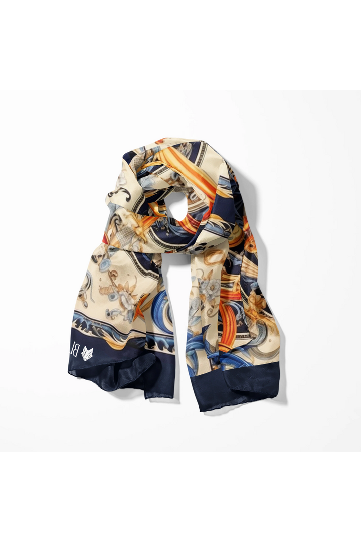 Black Wolf - AUTHENTIC VINTAGE SILK MEN SCARF - SKIN - SILK - 1 Piece