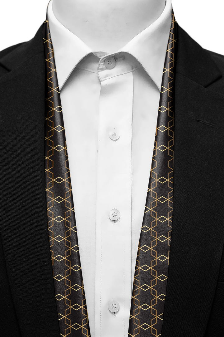 Black Wolf - BURBERRY CHOCOLATE MEN SCARF - BLACK - SILK - 1 Piece