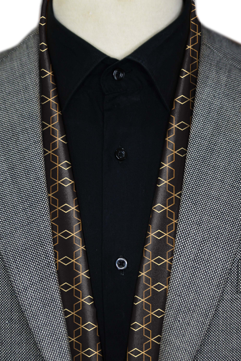 Black Wolf - BURBERRY CHOCOLATE MEN SCARF - BLACK - SILK - 1 Piece