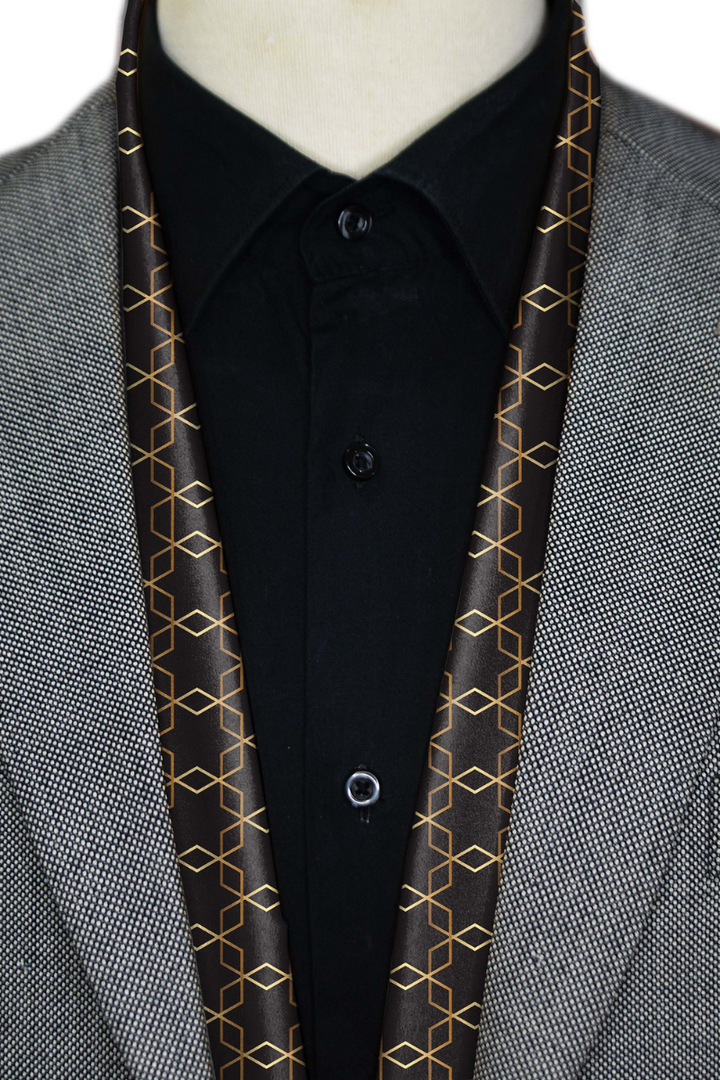 Black Wolf - BURBERRY CHOCOLATE MEN SCARF - BLACK - SILK - 1 Piece