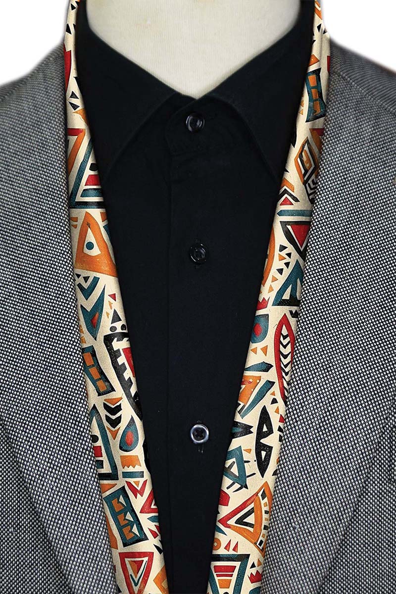 Black Wolf - WONDERLAND MEN SCARF - Beige - SILK - 1 Piece