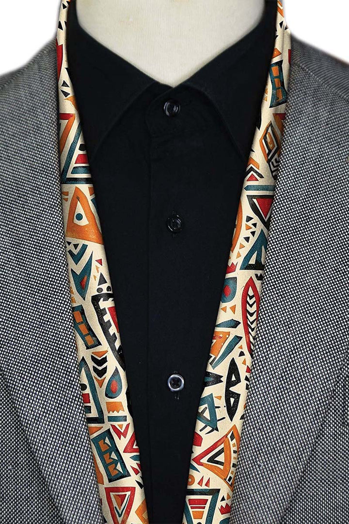 Black Wolf - WONDERLAND MEN SCARF - Beige - SILK - 1 Piece