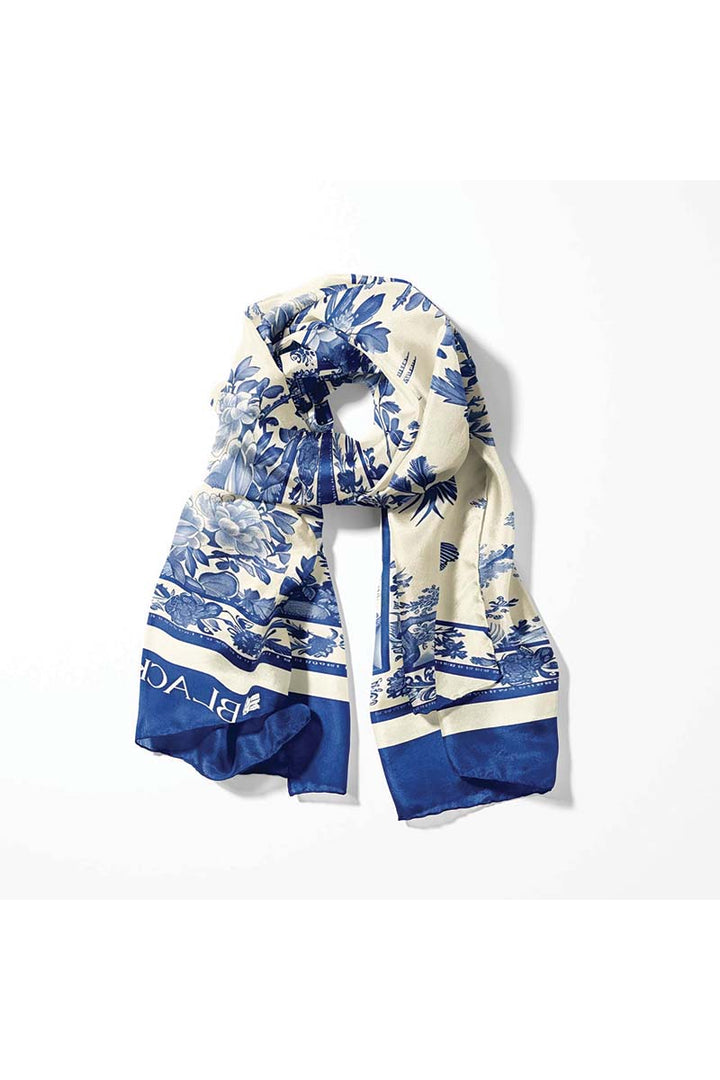 Black Wolf - TRADITIONAL CHINESE MEN SCARF - WHITE - SILK - 1 Piece