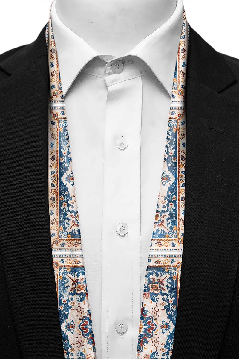 Black Wolf - TURKMEN AFGHAN MEN SCARF - BLACK - SILK - 1 Piece