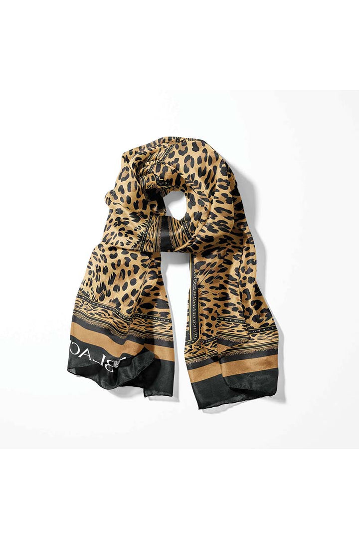 Black Wolf - WILD ANIMAL MEN SCARF - BLACK - SILK - 1 Piece