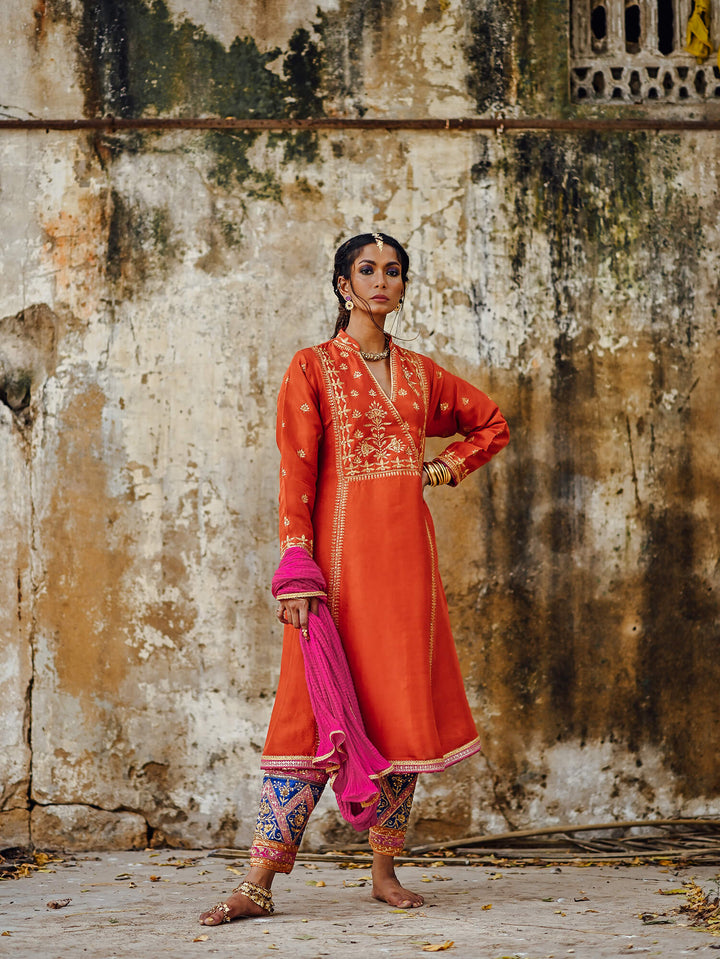 Sanam Chaudhri SEEMIN Orange 2 Piece