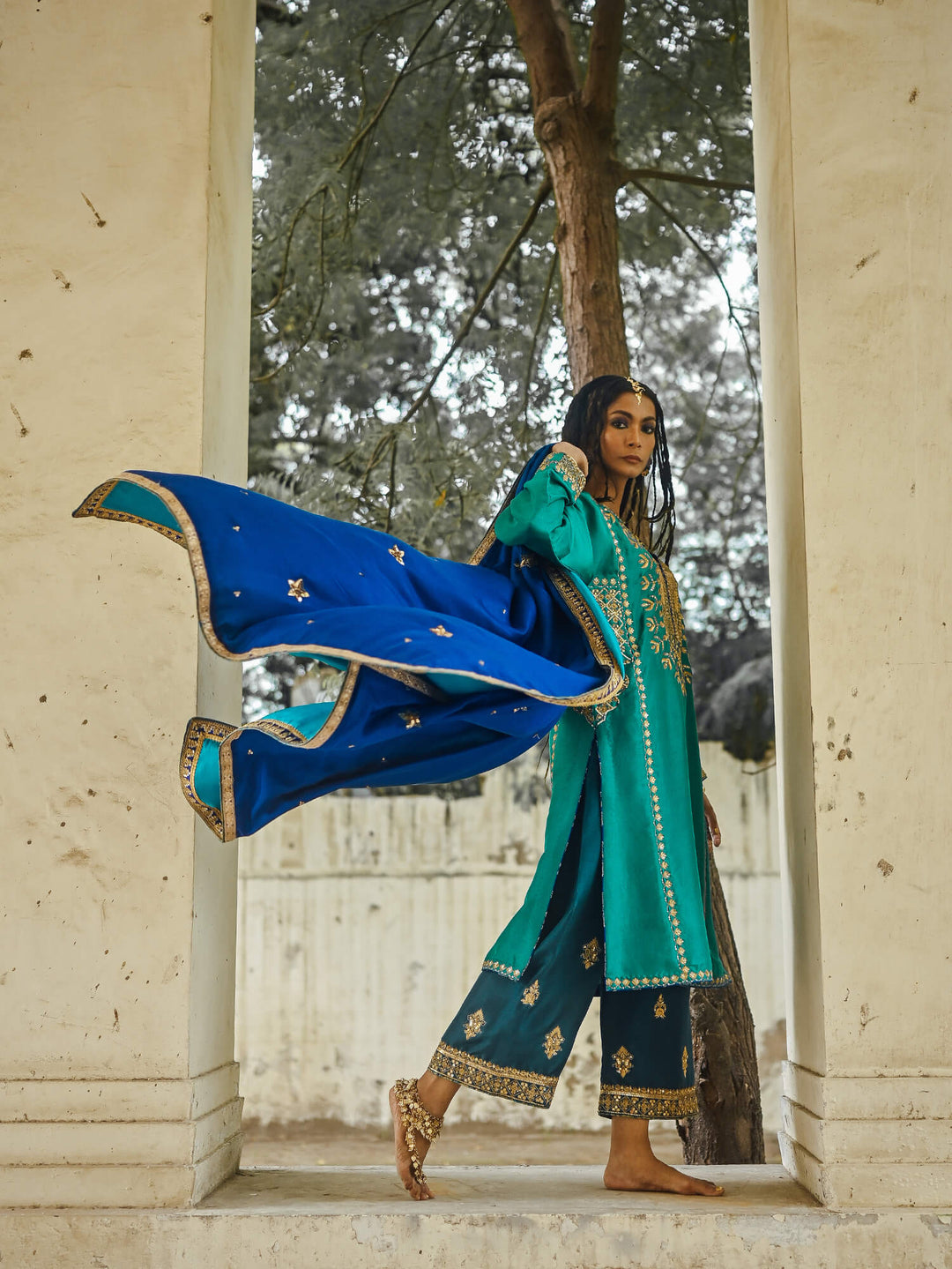 Sanam Chaudhri SHABA Blue 3 Piece