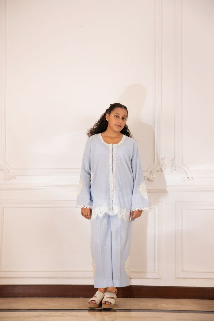 Shehrnaz - Minsa - SHKK-1502 - Light Blue - Doriya cotton - 2 Piece