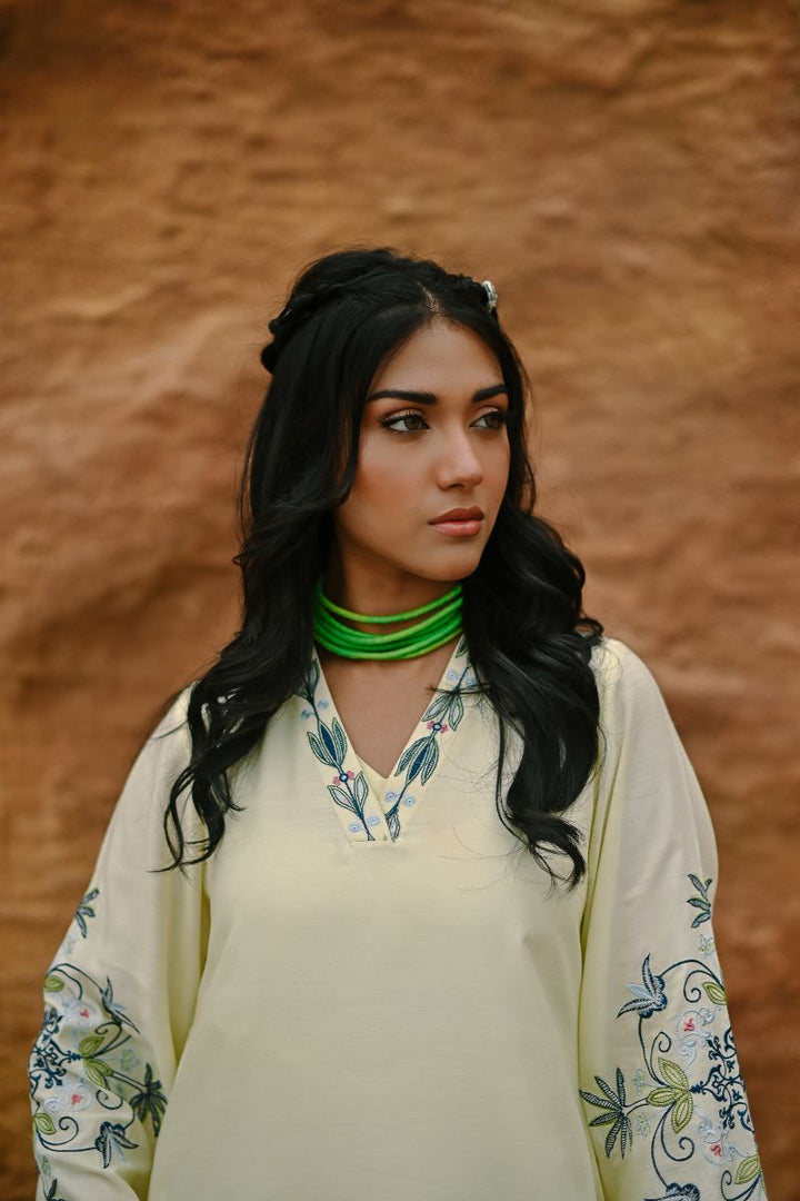 Gul E Noor - Zora - Apple White - Bamberg Cotton - 2 Piece