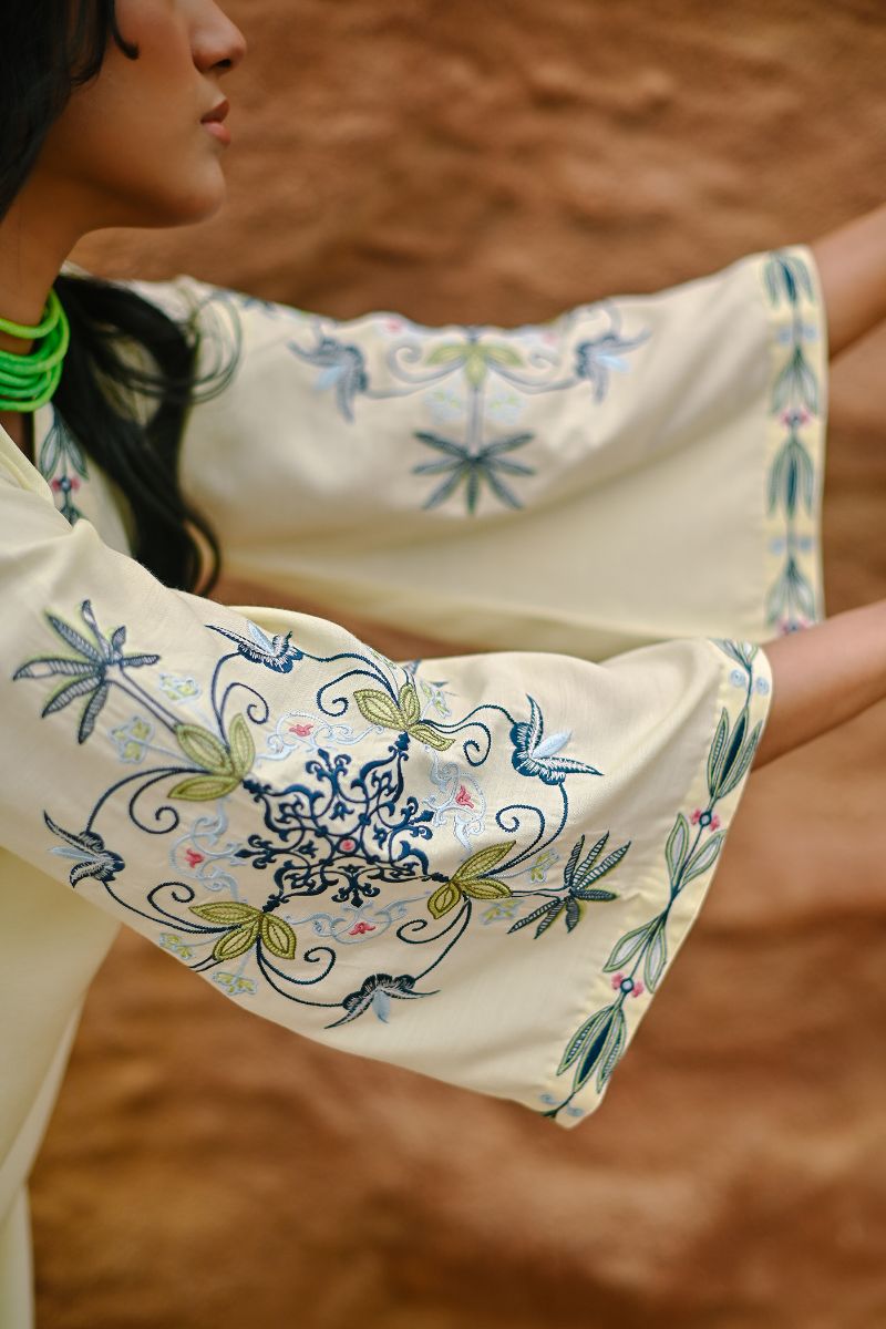 Gul E Noor - Zora - Apple White - Bamberg Cotton - 2 Piece