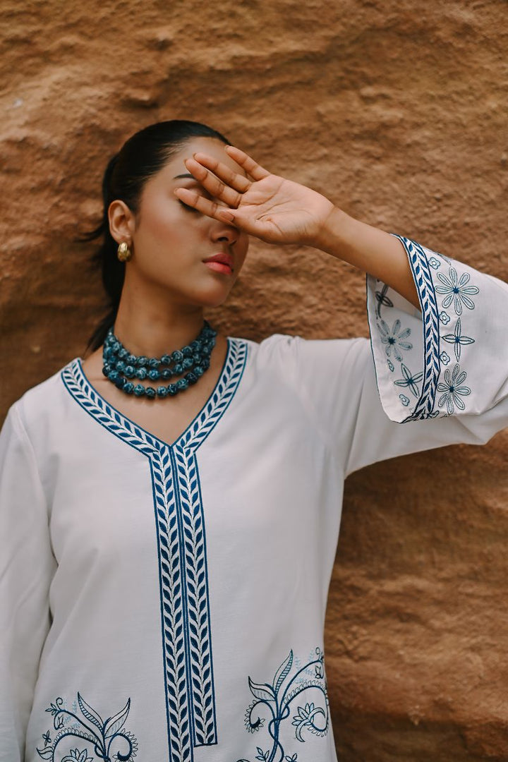 Gul E Noor - Palm Breeze - Off White - Bamberg Cotton - 2 Piece