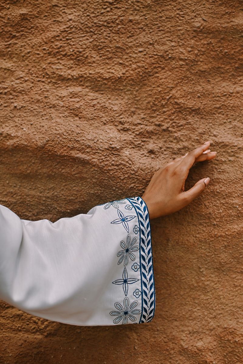 Gul E Noor - Palm Breeze - Off White - Bamberg Cotton - 2 Piece