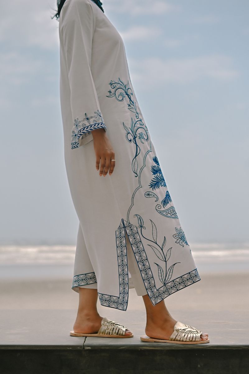 Gul E Noor - Palm Breeze - Off White - Bamberg Cotton - 2 Piece