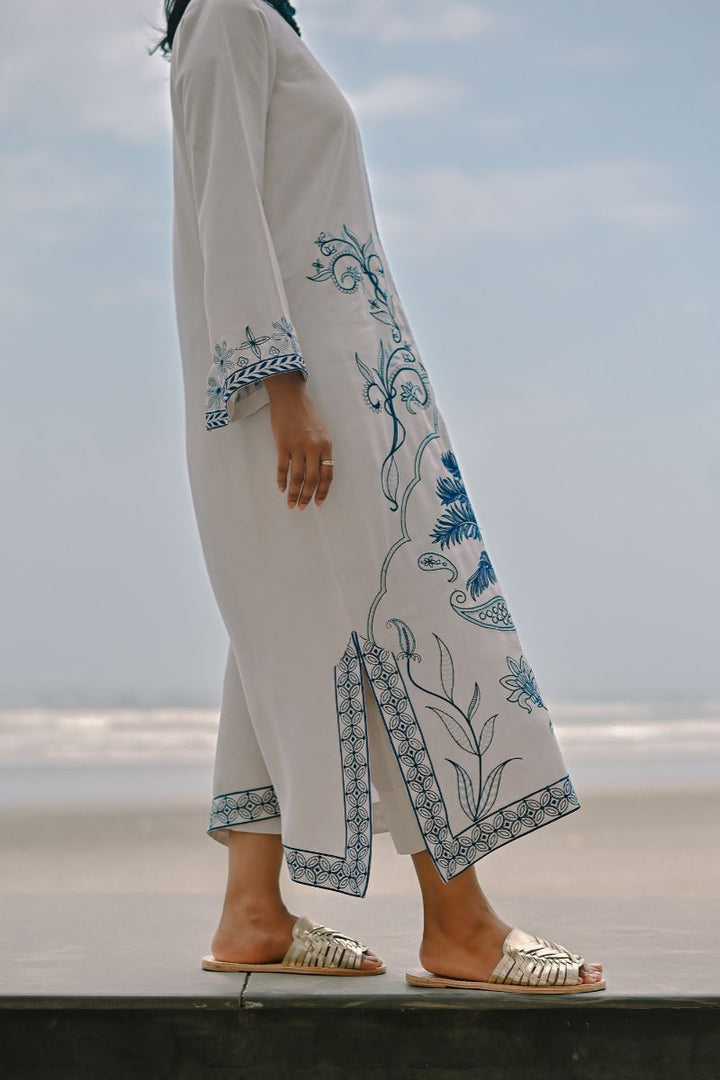 Gul E Noor - Palm Breeze - Off White - Bamberg Cotton - 2 Piece