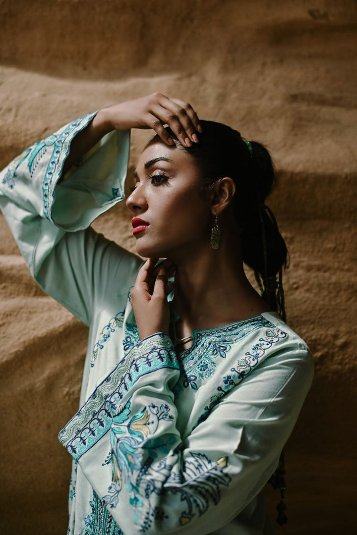 Gul E Noor - Azura - Light Sea Green - Bamberg Cotton - 2 Piece