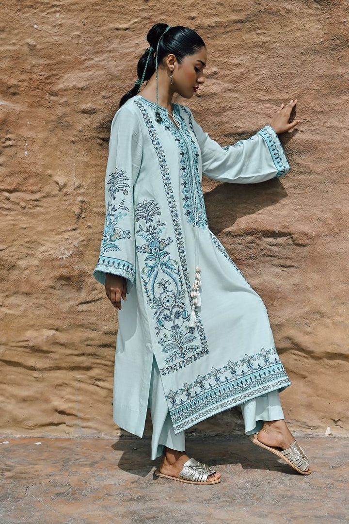 Gul E Noor - Azura - Light Sea Green - Bamberg Cotton - 2 Piece