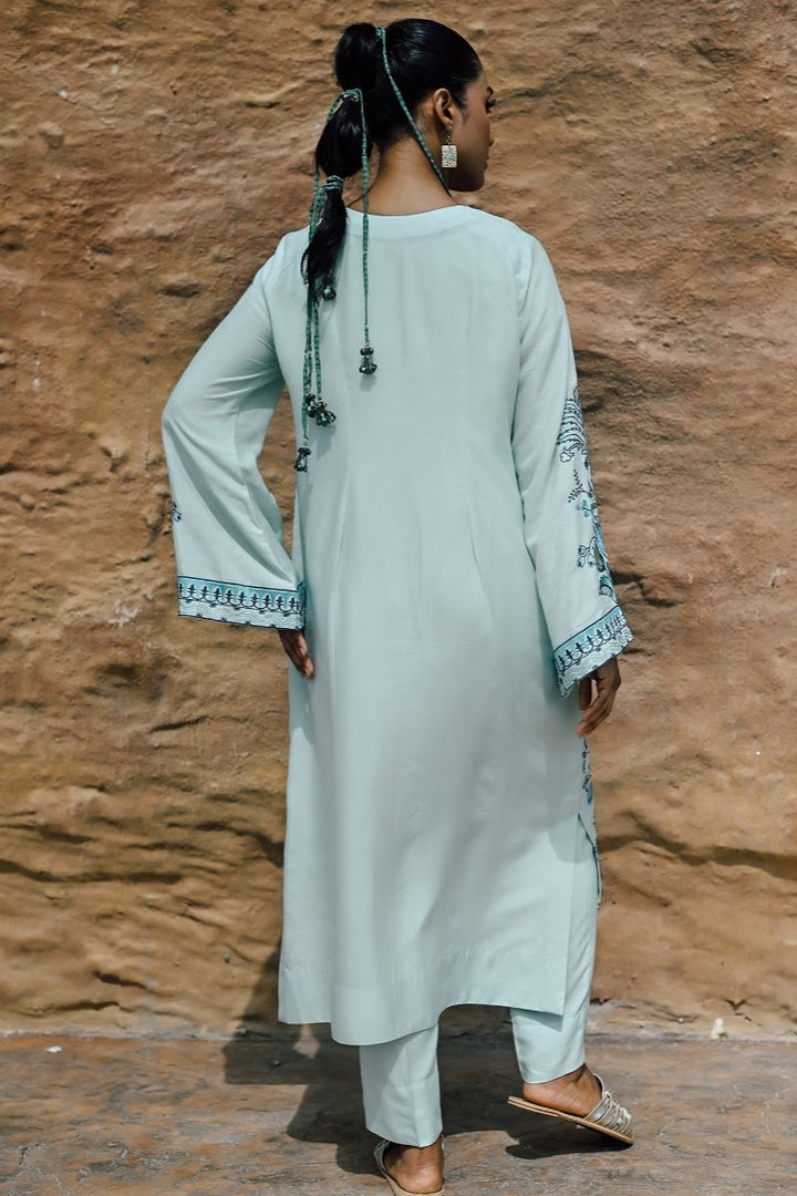 Gul E Noor - Azura - Light Sea Green - Bamberg Cotton - 2 Piece