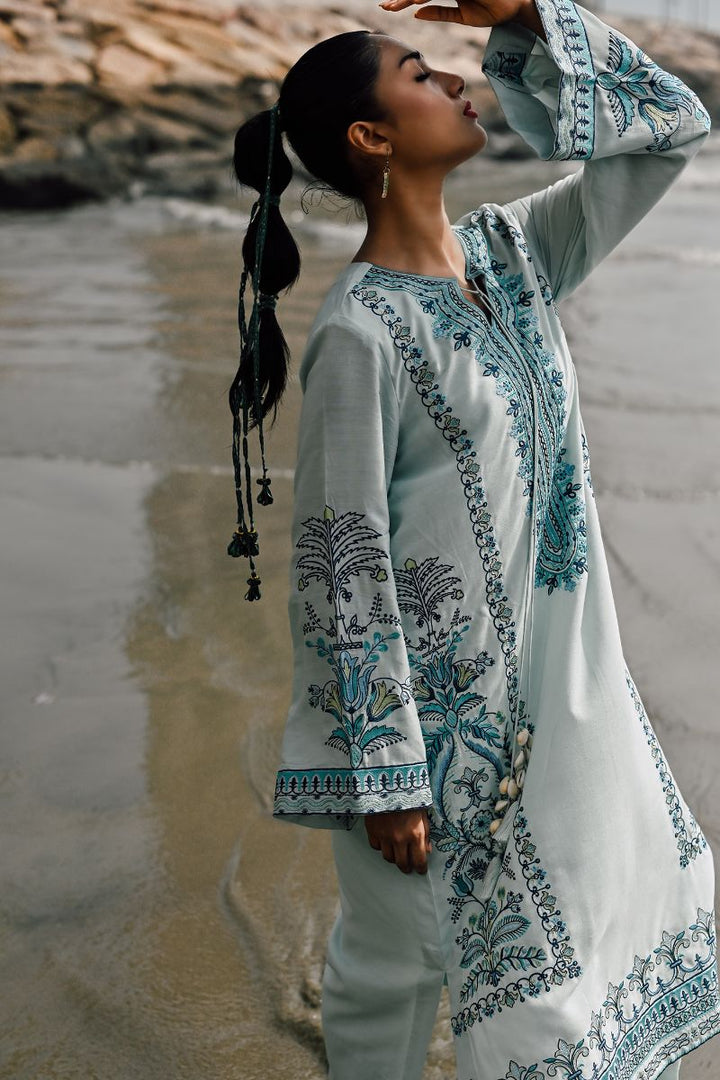 Gul E Noor - Azura - Light Sea Green - Bamberg Cotton - 2 Piece