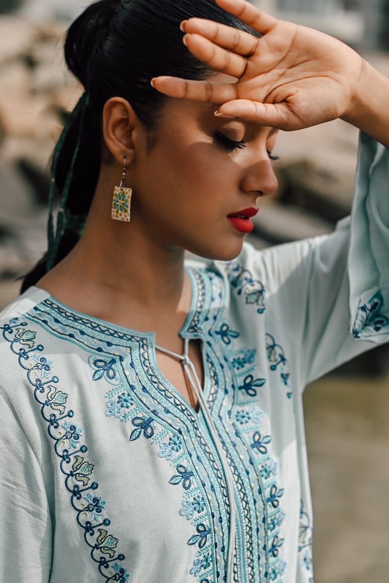 Gul E Noor - Azura - Light Sea Green - Bamberg Cotton - 2 Piece