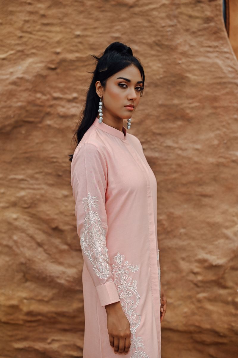 Gul E Noor - Dusty Coral - Peach - Bamberg Cotton - 2 Piece