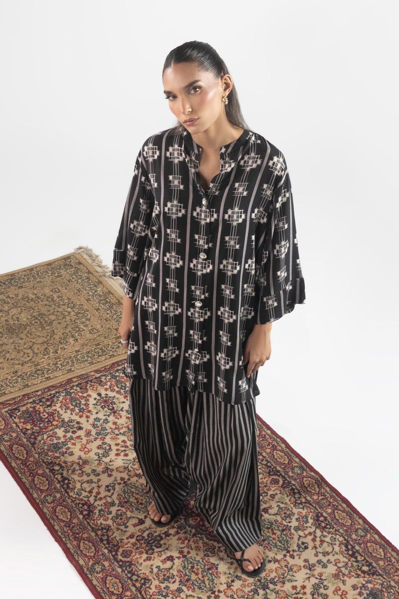Sana Safinaz - Ss25Bsp339P2T - Black - Linen - 2 Piece