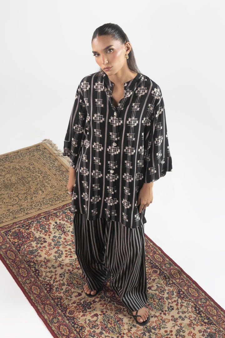 Sana Safinaz - Ss25Bsp339P2T - Black - Linen - 2 Piece