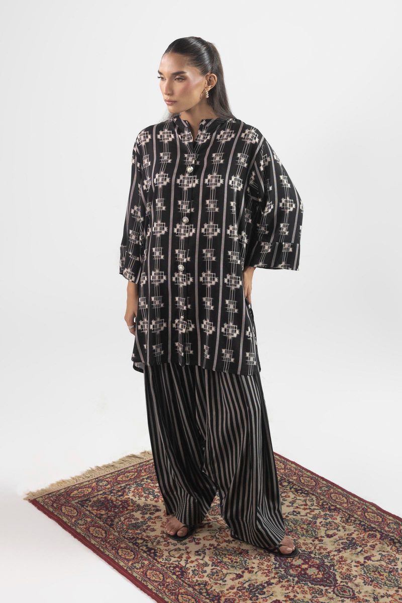 Sana Safinaz - Ss25Bsp339P2T - Black - Linen - 2 Piece