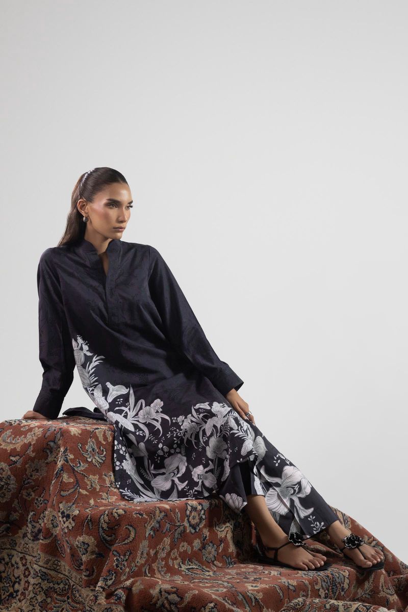 Sana Safinaz - Ss25Bsp349P2T - Black - Viscose Jacqaurd - 2 Piece