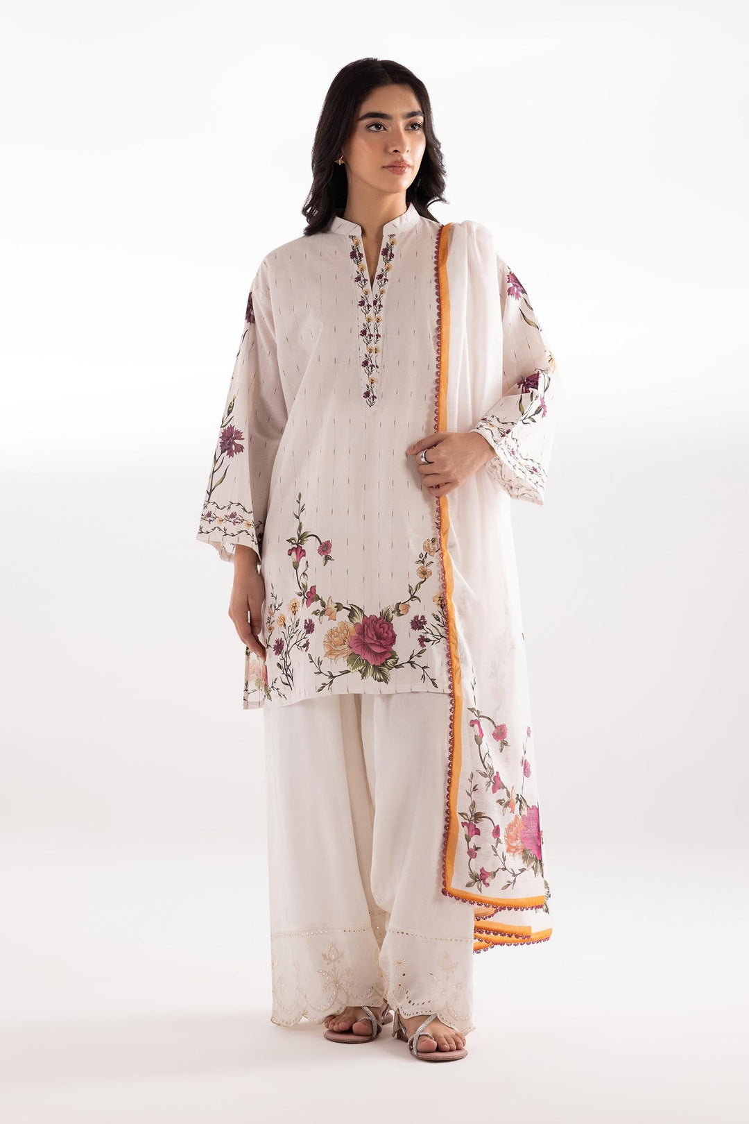 Sana Safinaz - Printed Textured Suit For Women - 2 Piece