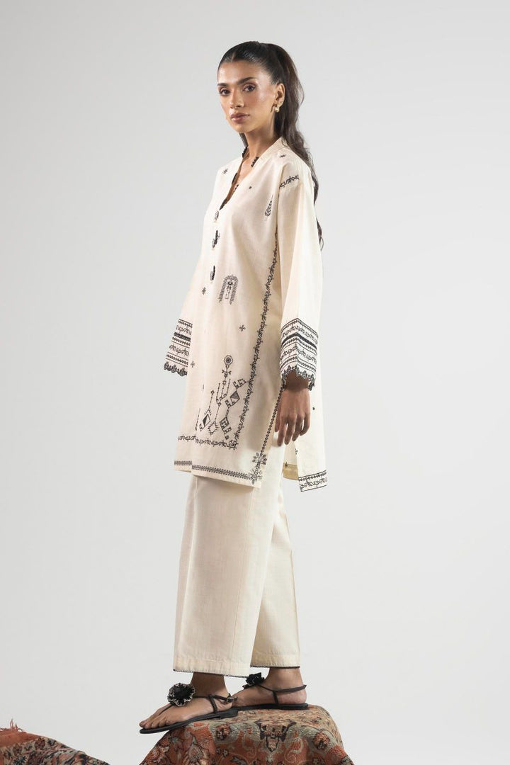 Sana Safinaz - Ss25Ese282P2T - Off White - Slub Lawn - 2 Piece