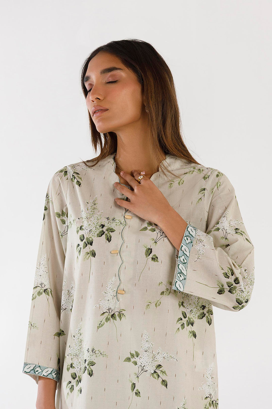 Sana Safinaz - Printed Textured Suit For Women - 2 Piece