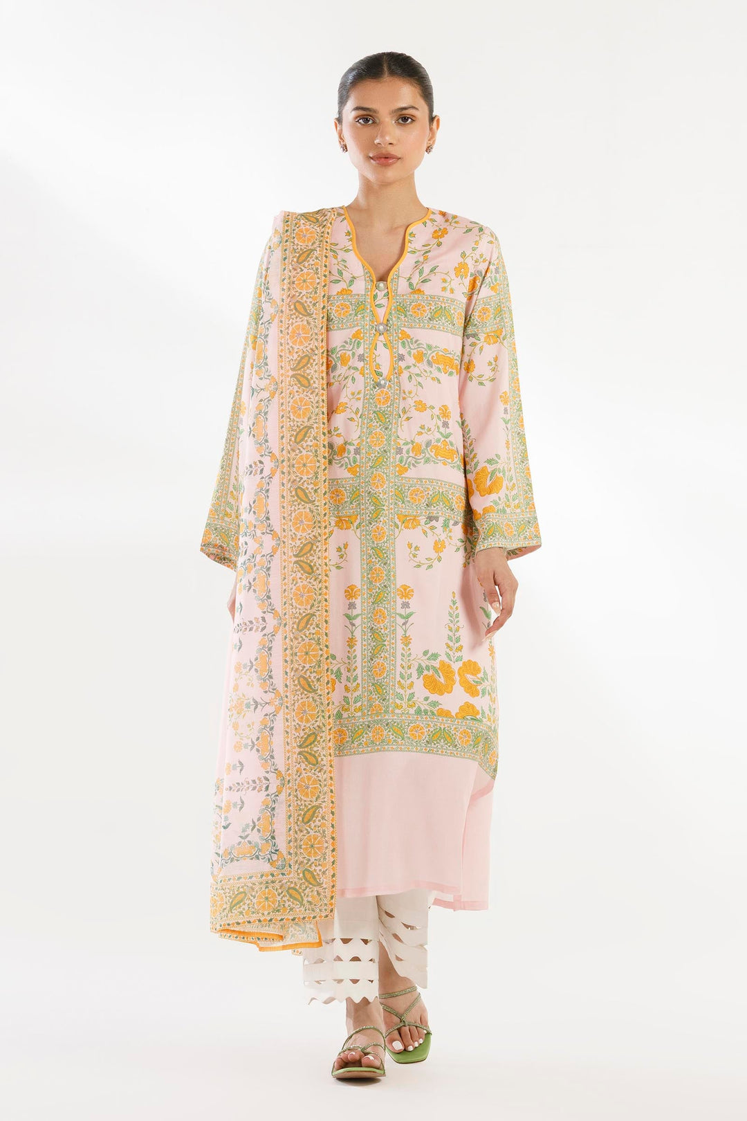 Sana Safinaz - Printed Dobby Suit For Women - 2 Piece