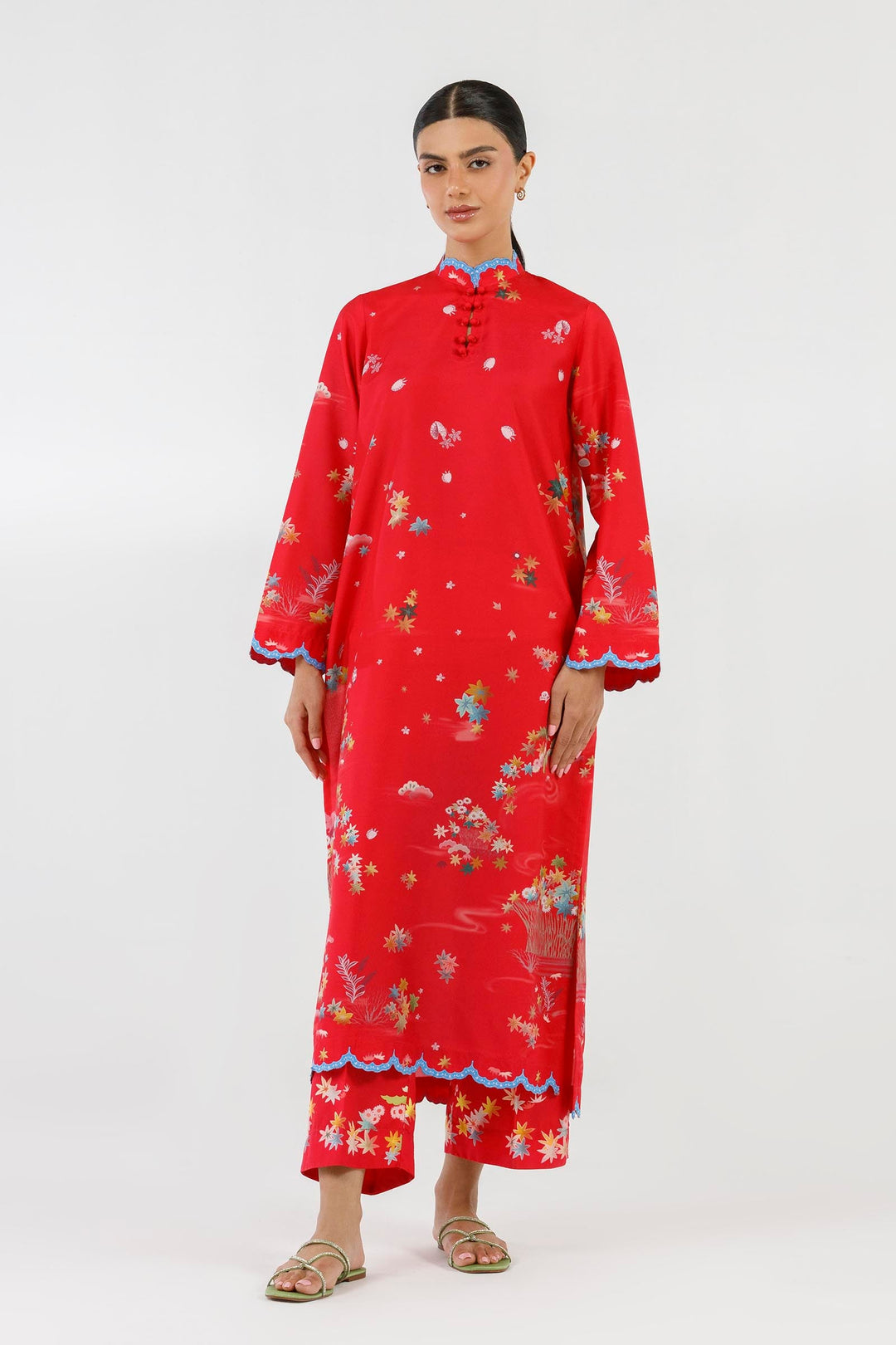 Sana Safinaz - Printed Dobby Suit For Women - 2 Piece