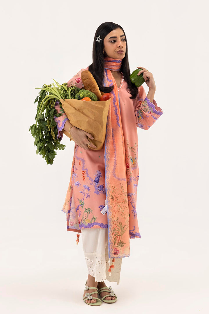 Sana Safinaz - Printed Dobby Suit For Women - 2 Piece