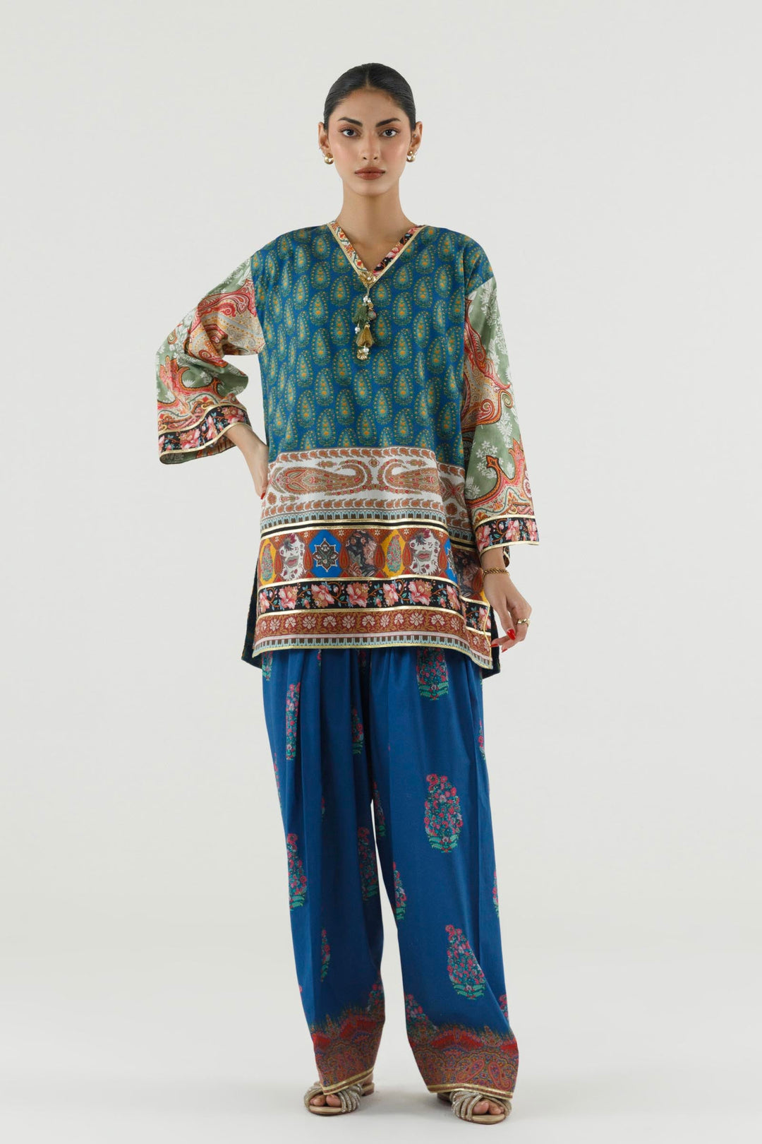 Sana Safinaz Stitched Printed Lawn Suit Multi 2 Piece