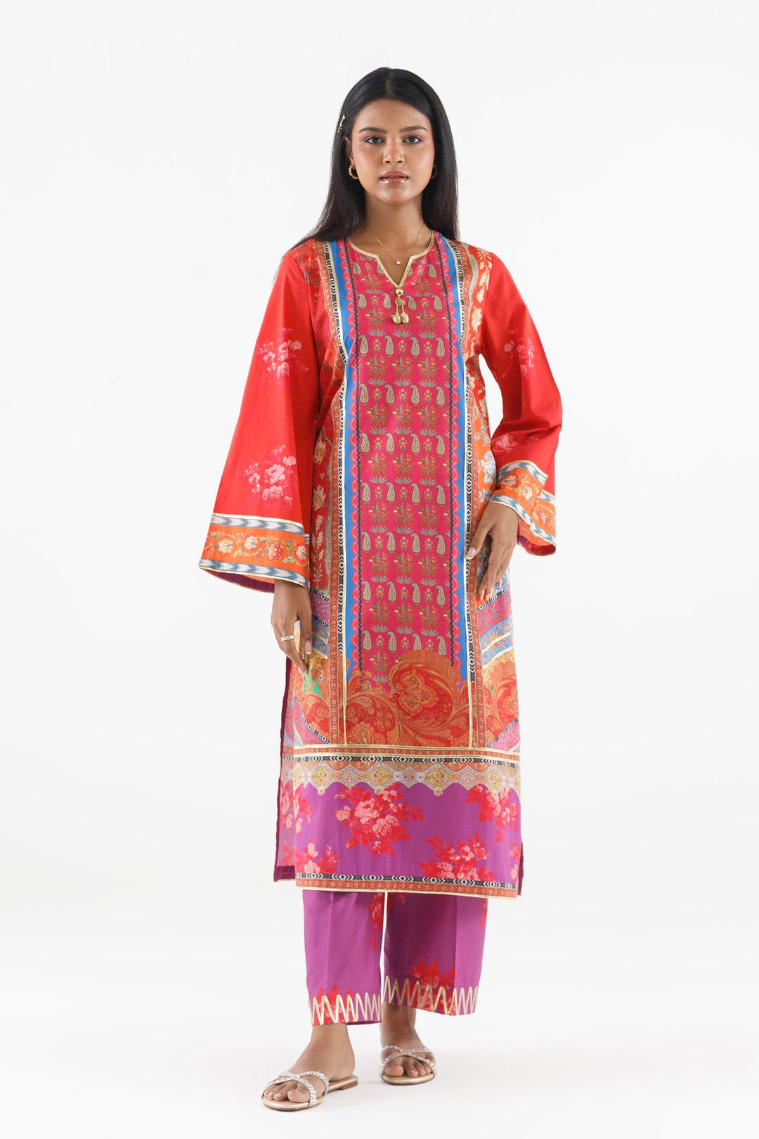 Sana Safinaz Stitched Printed Lawn Suit Multi 2 Piece