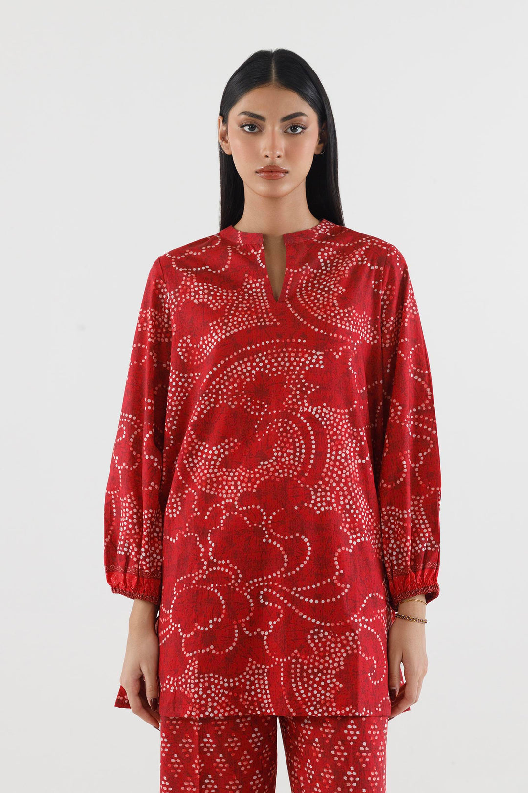 Sana Safinaz Stitched Printed Lawn Suit Red 2 Piece