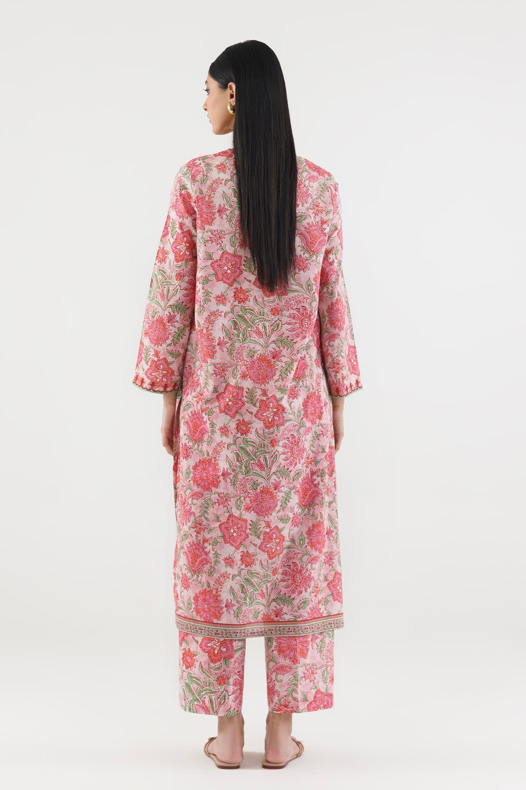 Sana Safinaz Stitched Printed Lawn Suit Pink 2 Piece