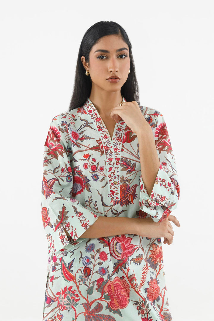 Sana Safinaz Stitched Printed Lawn Suit Light Blue 2 Piece