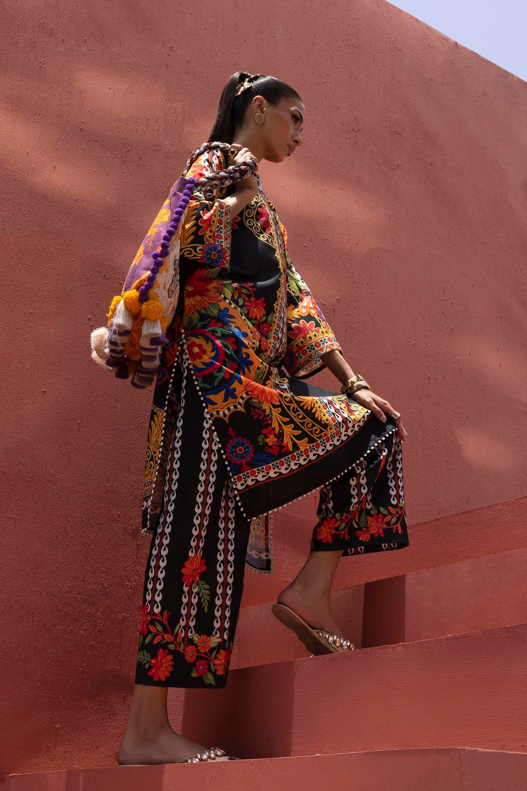Sana Safinaz - Printed Viscose Suit For Women - 2 Piece