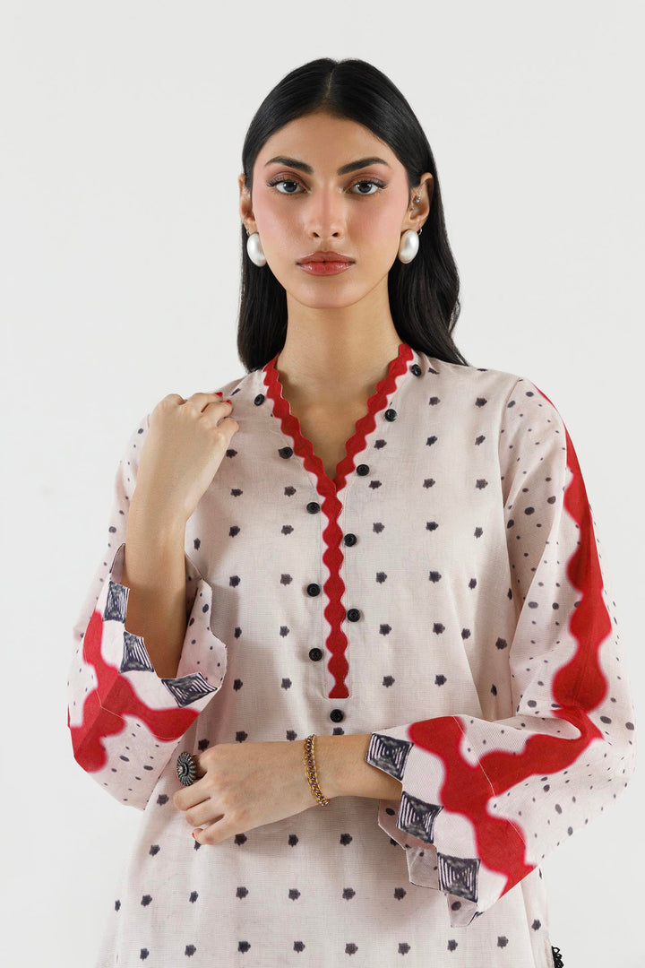 Sana Safinaz - Printed Dobby Suit For Women - 2 Piece