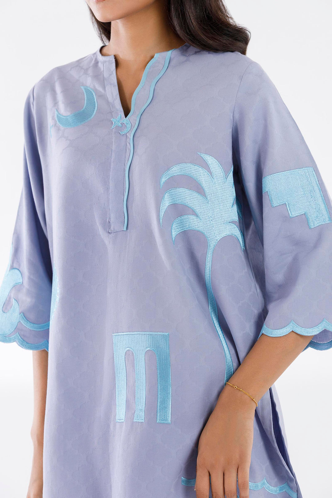 Sana Safinaz - Embroidered Dobby Suit For Women - 2 Piece