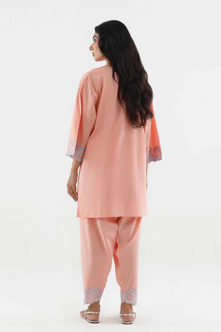 Sana Safinaz Stitched Embroidered Lawn Suit Pink 2 Piece