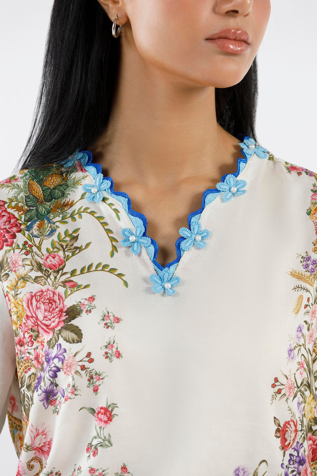 Sana Safinaz - Embroidered Muzlin Suit For Women - 3 Piece