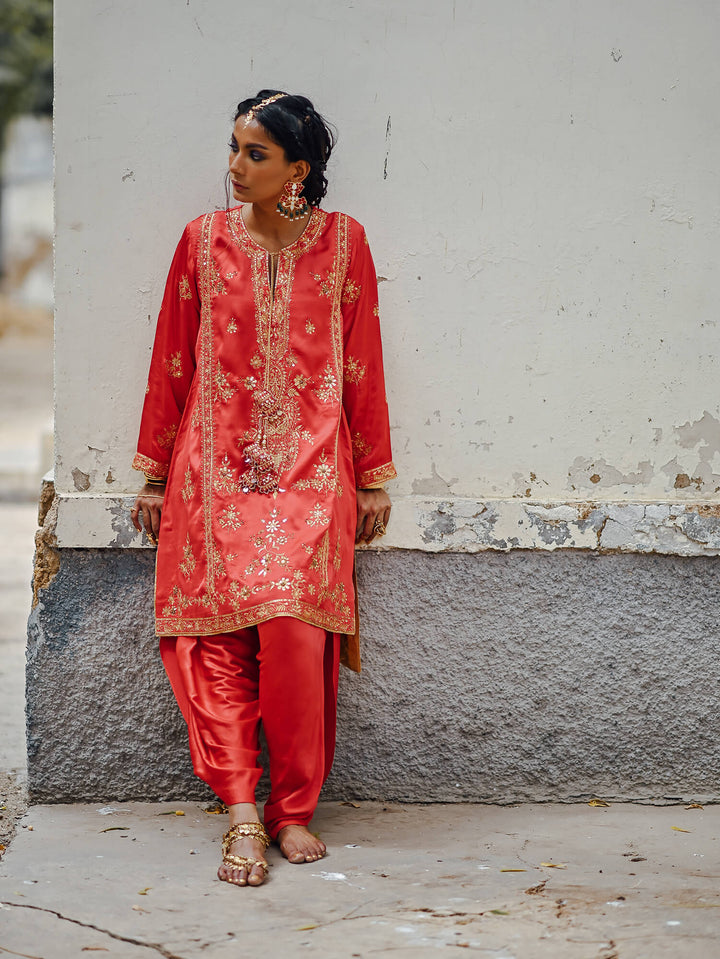 Sanam Chaudhri SUHEREEN Orange 2 Piece