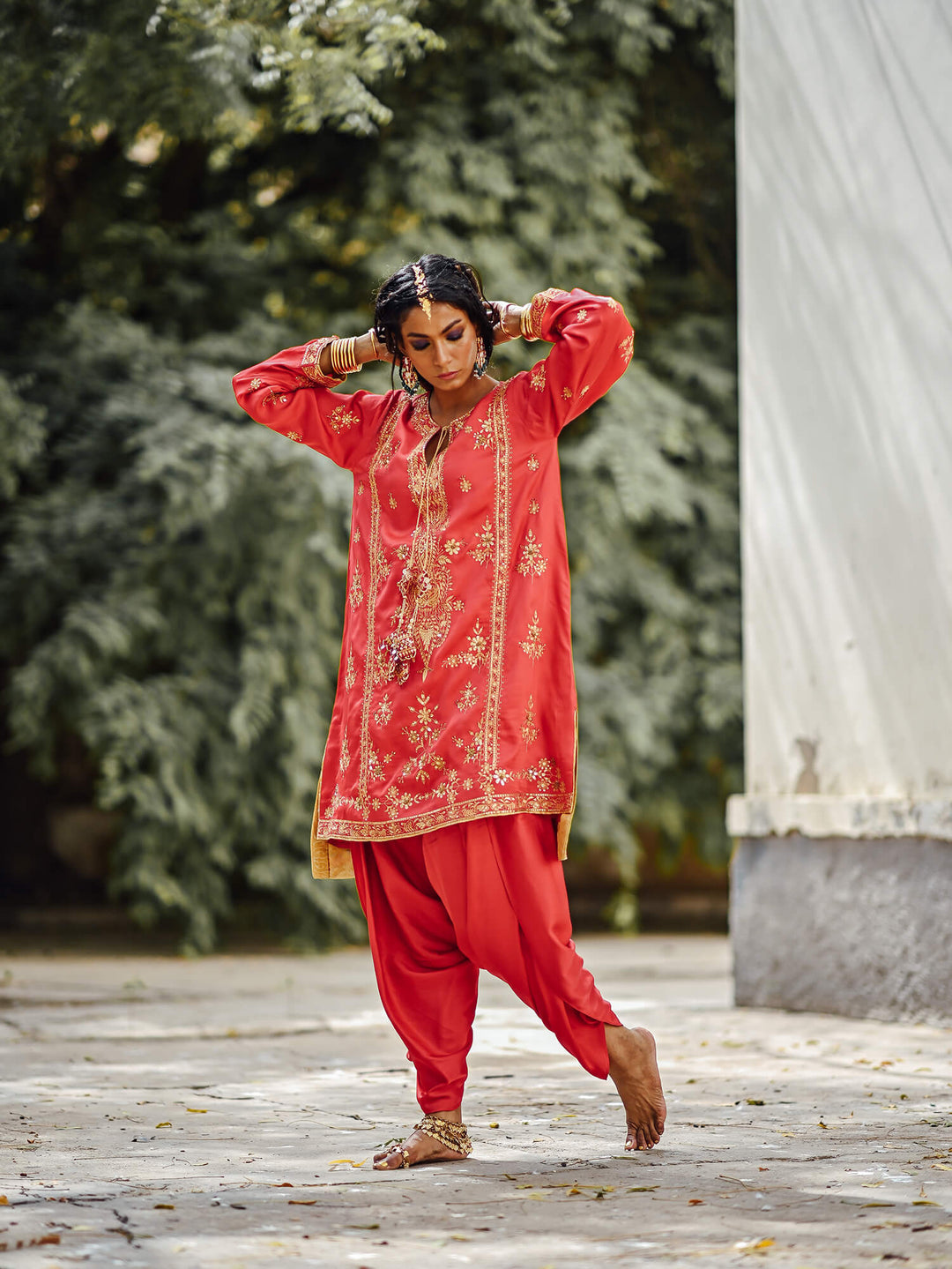 Sanam Chaudhri SUHEREEN Orange 2 Piece