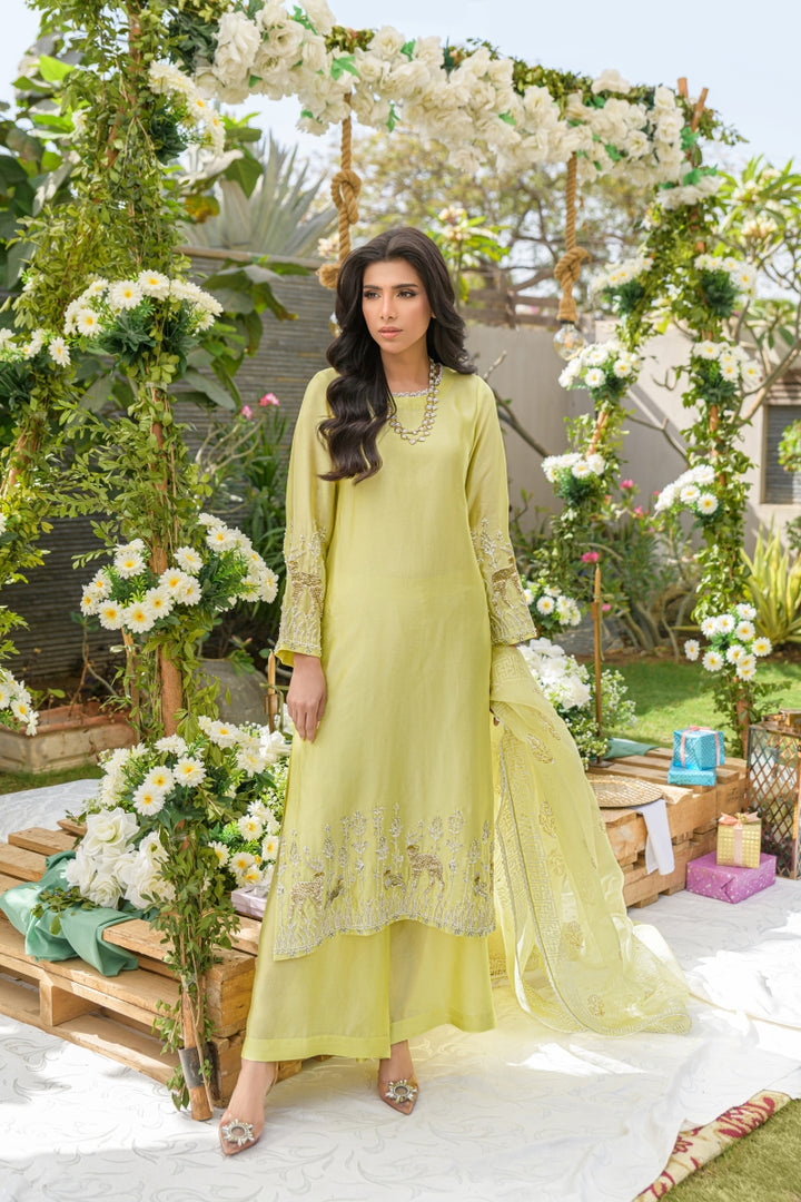 Alishba Kashif - SUNLIT SERENITY - yellow - Silk - 3 Piece